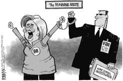 HILLARY RUNNING MATE by Rick McKee