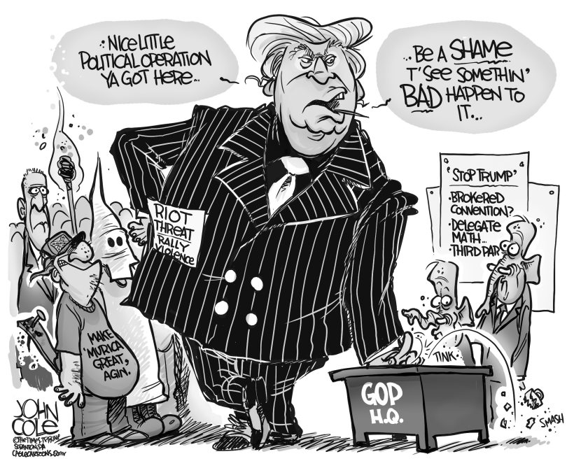 Trump threats of violence BW