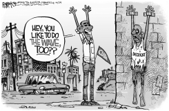 OBAMA CUBA WAVE by Rick McKee