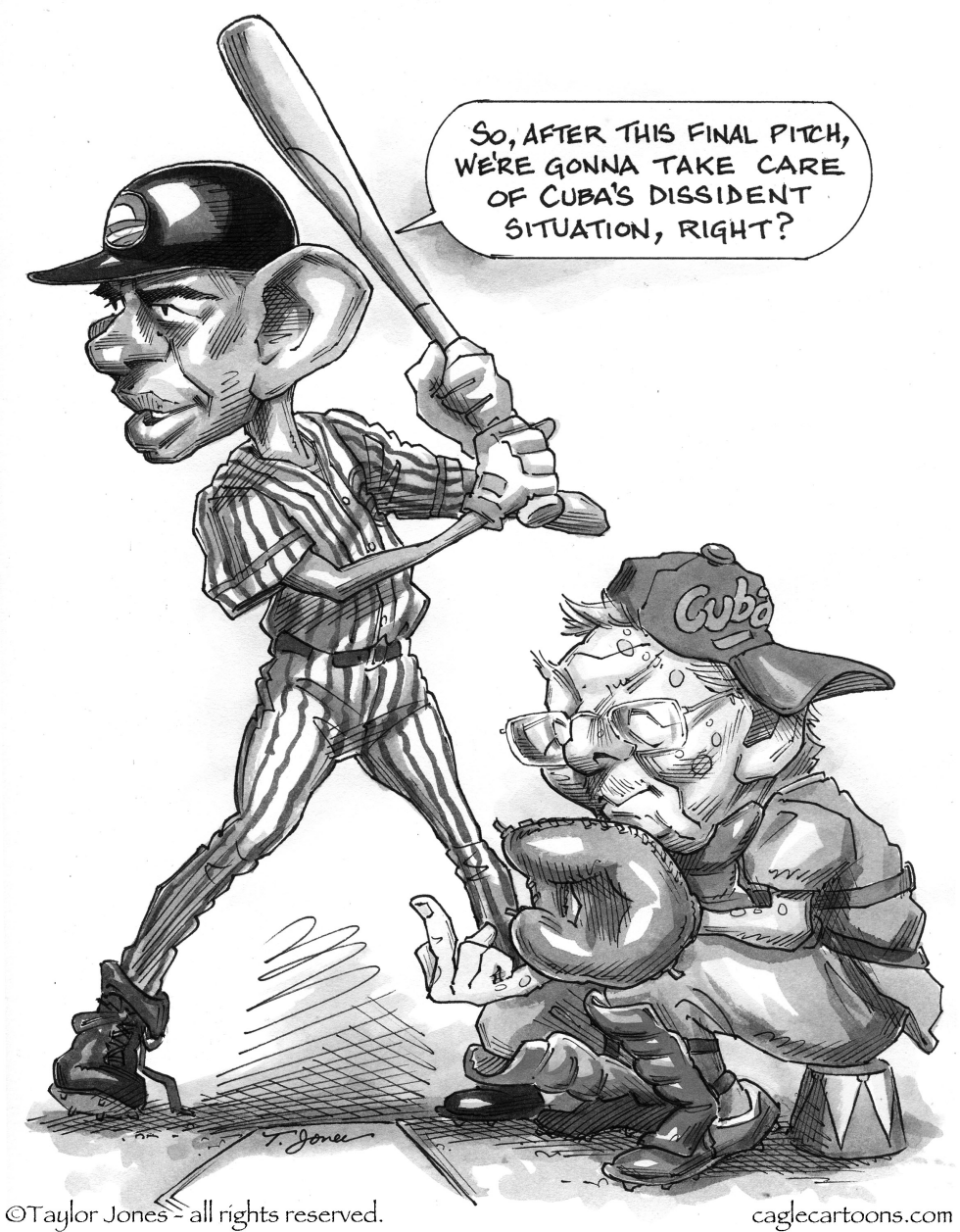 Barack and Raúl - hand signals