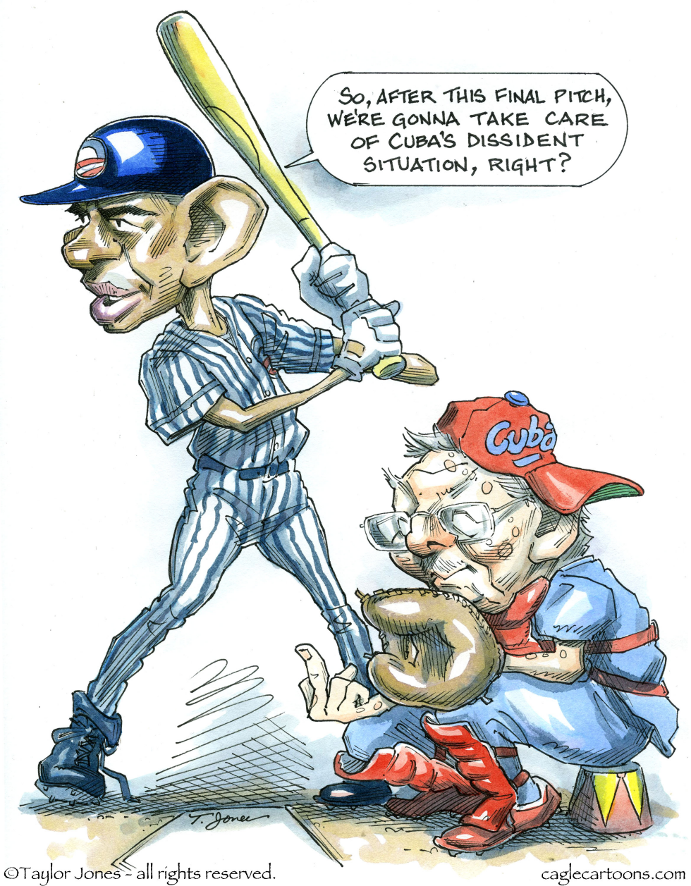 Barack and Raúl - hand signals - COLOR