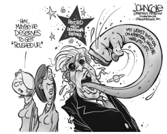 TRUMP TONGUE-LASHED BW by John Cole