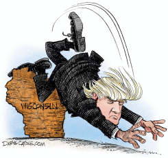WISCONSIN TRIPS UP TRUMP  by Daryl Cagle