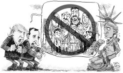 TRUMP AND CRUZ TALK ABOUT MUSLIMS by Daryl Cagle