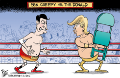 SEN. CREEPY VS THE DONALD by Bruce Plante
