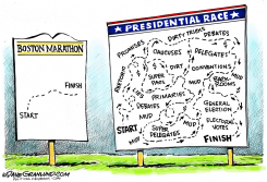 MARATHON VS POLITICAL RACE  by Dave Granlund