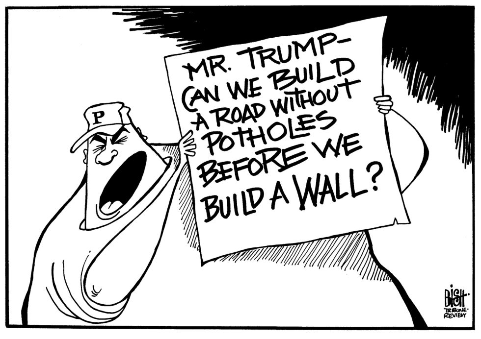 TRUMP, INFRASTRUCTURE, B/W