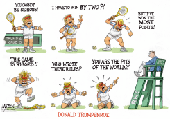DONALD TRUMP ARGUES LIKE JOHN MCENROE WITH RNC UMPIRE by R.J. Matson