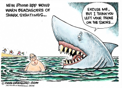 SHARK WARNING APP  by Dave Granlund
