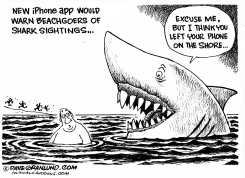 SHARK WARNING APP  by Dave Granlund