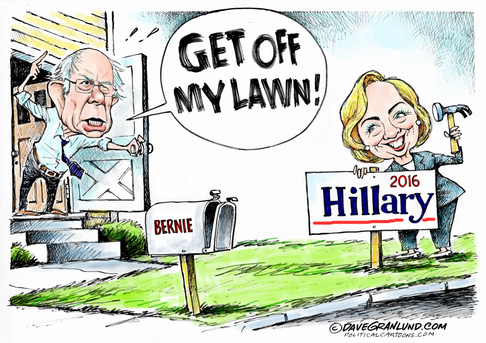  BERNIE AND HILLARY TURF WAR by Dave Granlund