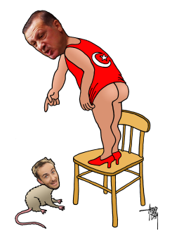 SATIRIST AND ERDOGAN by Arend Van Dam