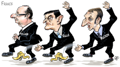 MACRON, VALLS AND HOLLANDE by Damien Glez