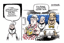 MIDDLE SEAT ON AIRLINES  by Jimmy Margulies