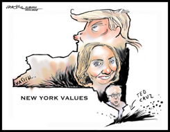 NEW YORK VALUES TRUMP HILLARY by J.D. Crowe