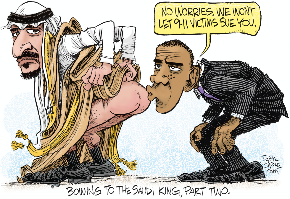  OBAMA BOWS TO THE SAUDI KING AGAIN by Daryl Cagle