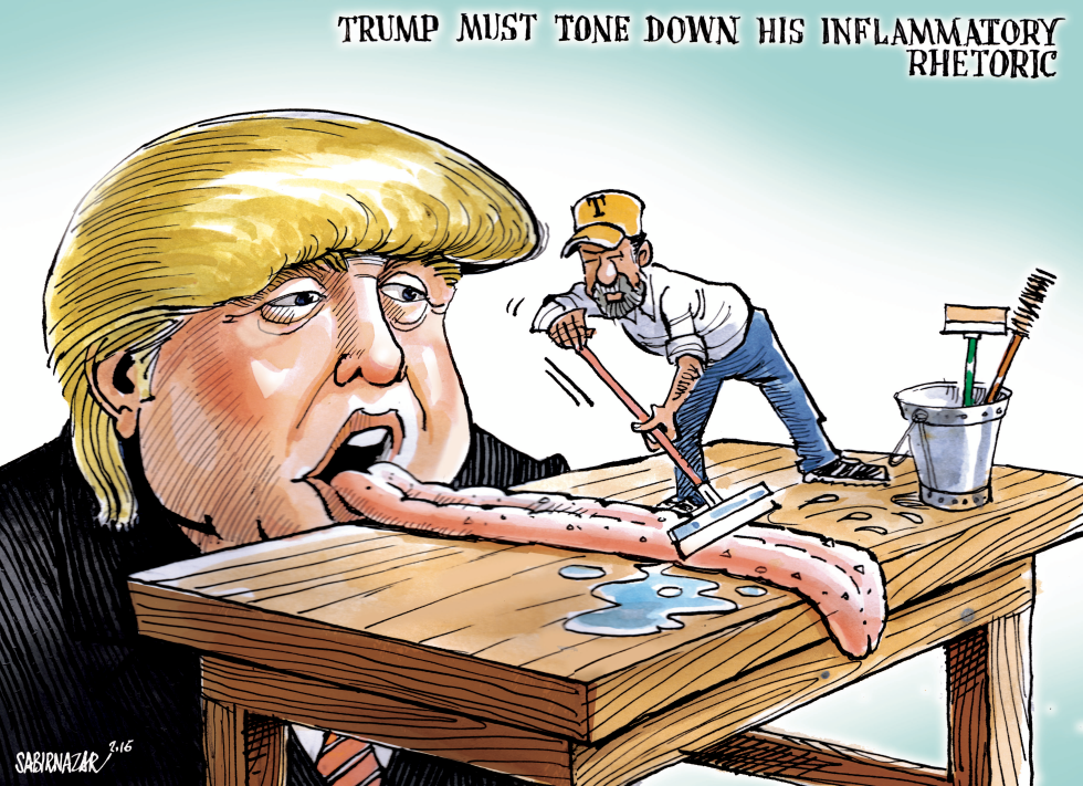  TRUMP MUST TONE DOWN HIS INFLAMMATORY RHETORIC by Sabir Nazar