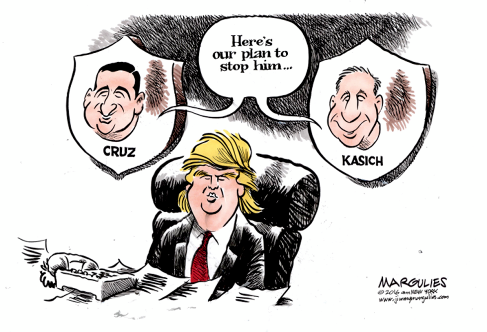 Cruz and Kasisch vs Trump color