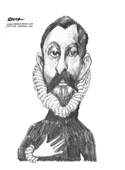 MIGUEL DE CERVANTES BW by Rayma Suprani