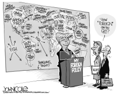 TRUMP'S 'FOREIGN' POLICY BW by John Cole