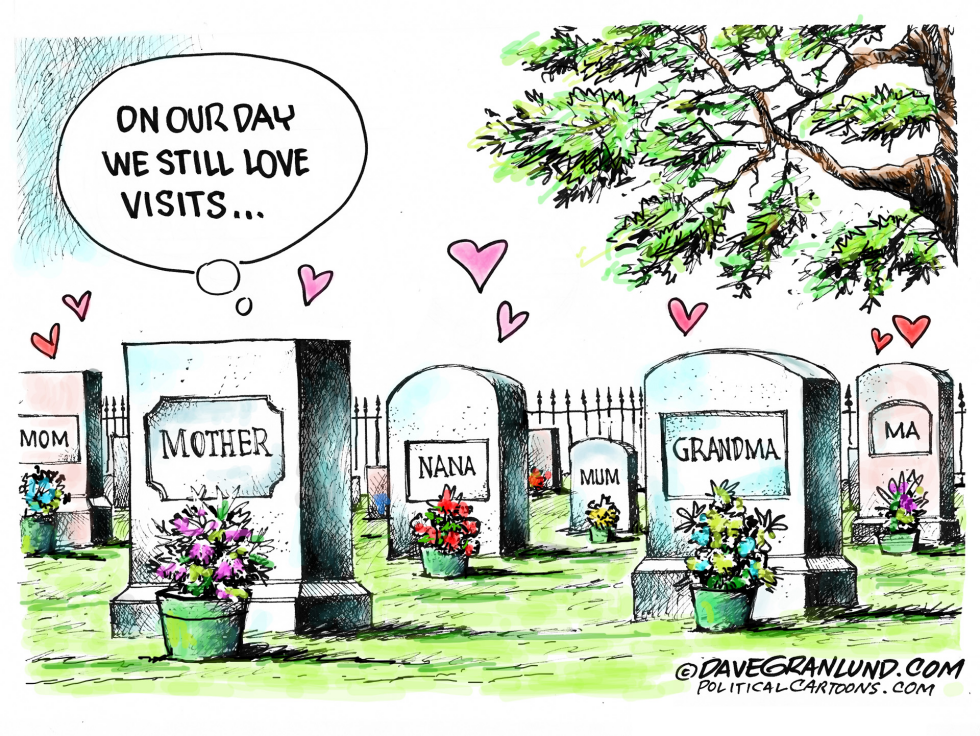 Mother's Day Visits to the Cemetery: A Touching Cartoon Tribute