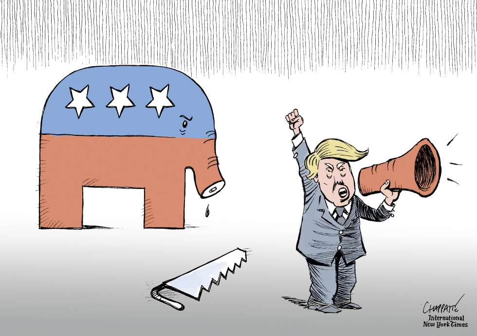  TRUMP HIJACKS THE REPUBLICAN PARTY by Patrick Chappatte