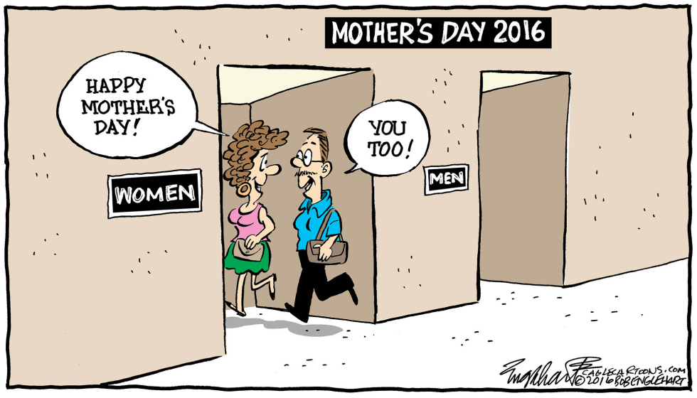 Mother's Day Mix-Up in the Restroom: A 2016 Cartoon Take