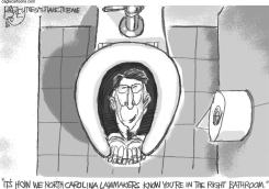 BATHROOM MONITOR by Pat Bagley