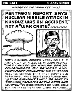 ARMY KILLS FORTY TWO AT AFGHAN HOSPITAL by Andy Singer