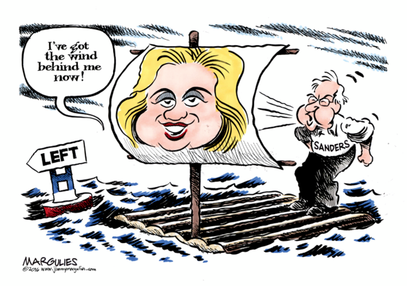 Hillary Clinton and Bernie Sanders color
