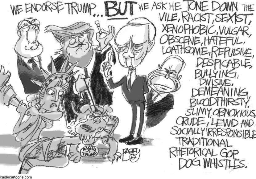 Toned-down Trump