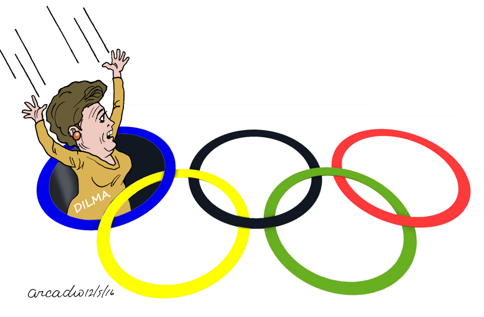 Olympic fall of Dilma/Caída olímpica de Dilma