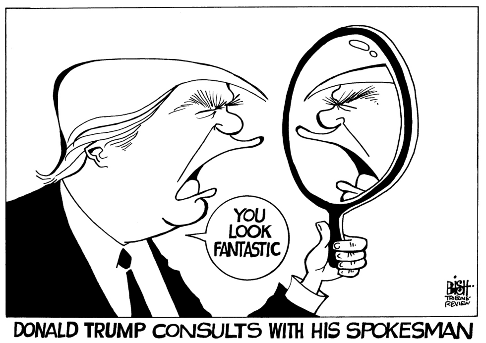 TRUMP'S FAKE SPOKESMAN, B/W