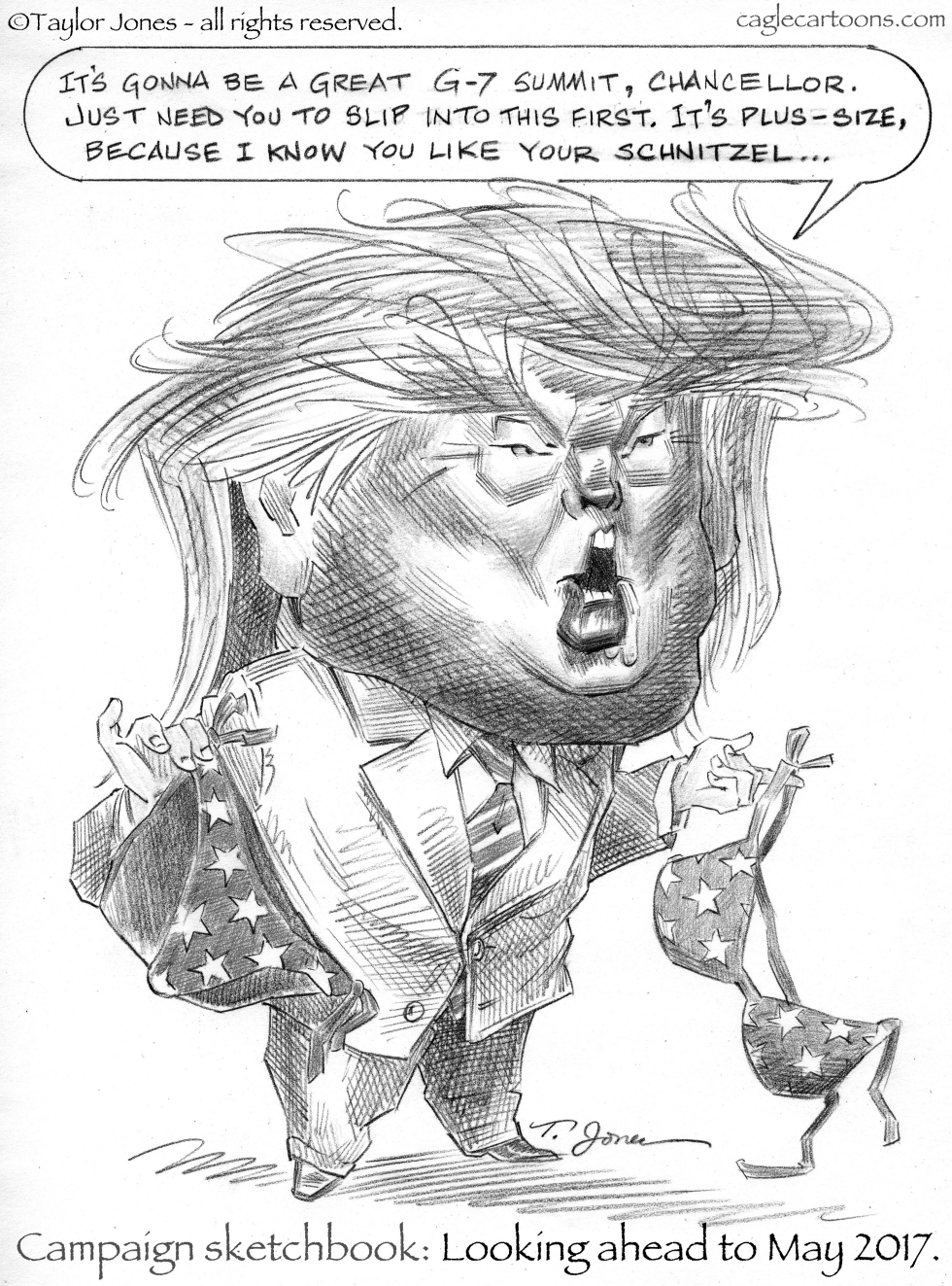  CAMPAIGN SKETCHBOOK - TRUMP AND WOMEN by Taylor Jones