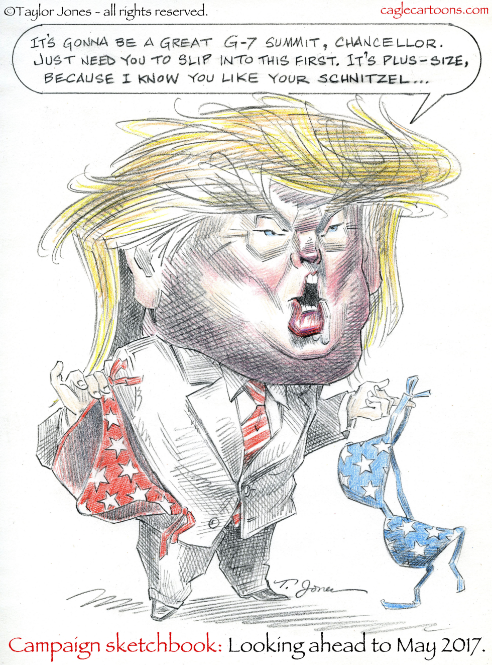  CAMPAIGN SKETCHBOOK - TRUMP AND WOMEN  by Taylor Jones