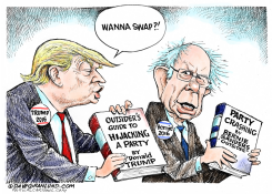 TRUMP AND BERNIE OUTSIDERS  by Dave Granlund