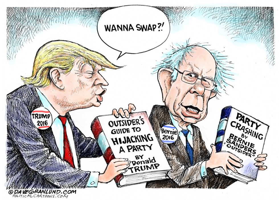  TRUMP AND BERNIE OUTSIDERS by Dave Granlund