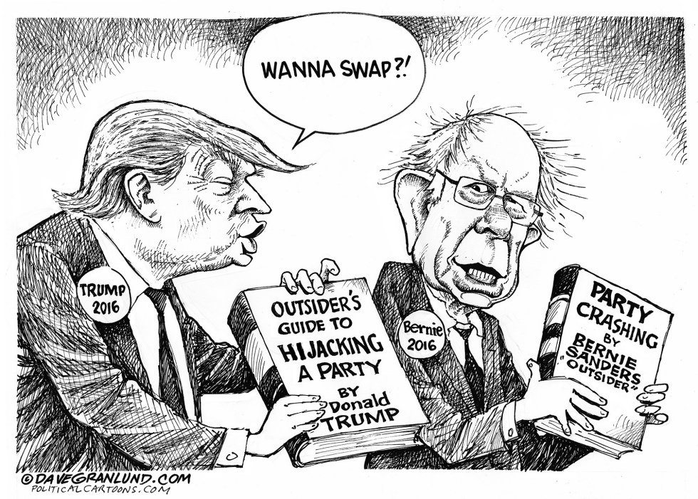 Trump and Bernie outsiders