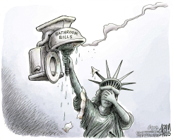 BATHROOM BILLS  by Adam Zyglis