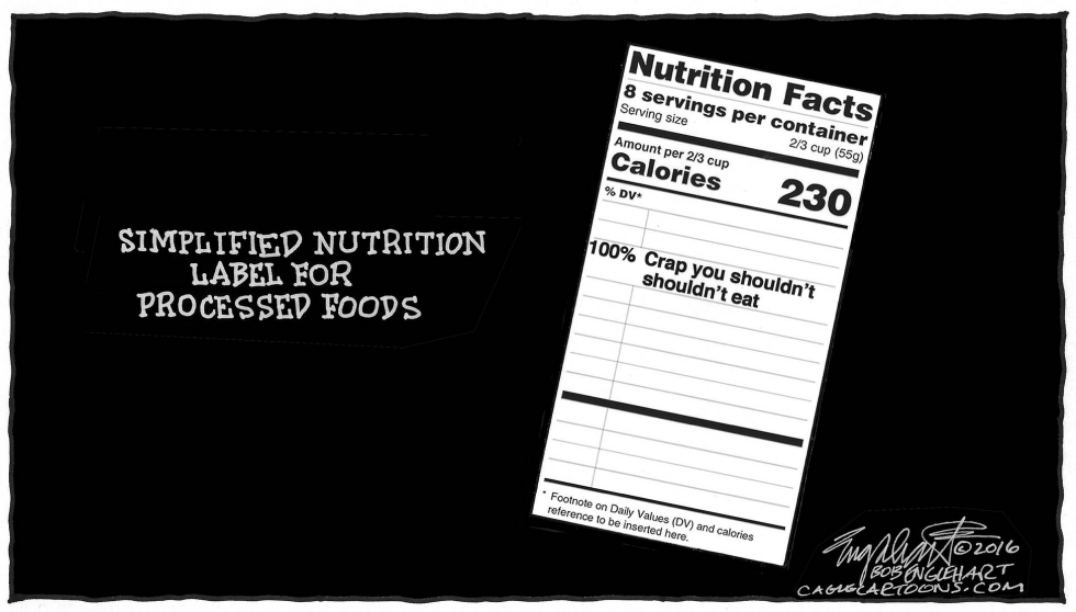  NEW NUTRITION LABELS by Bob Englehart