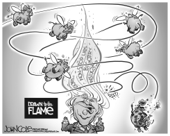 GOP DRAWN TO THE FLAME BW by John Cole