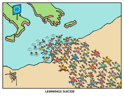 LEMMINGS SUICIDE by Arend Van Dam