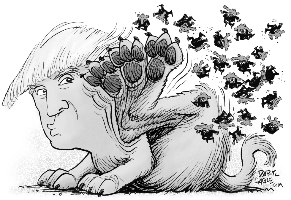  TRUMP SACUDE A LA OPOSICION DEL GOP by Daryl Cagle