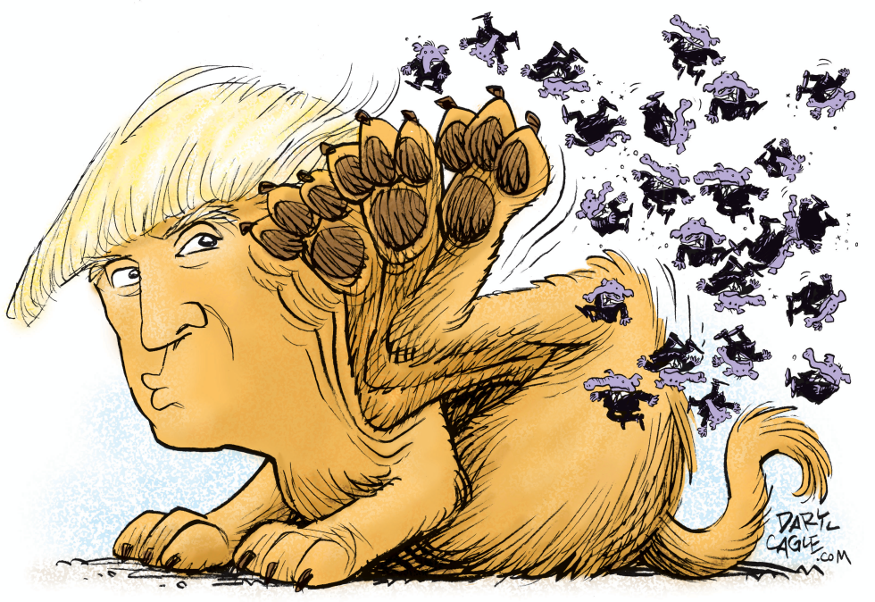  TRUMP SACUDE A LA OPOSICION DEL GOP  by Daryl Cagle