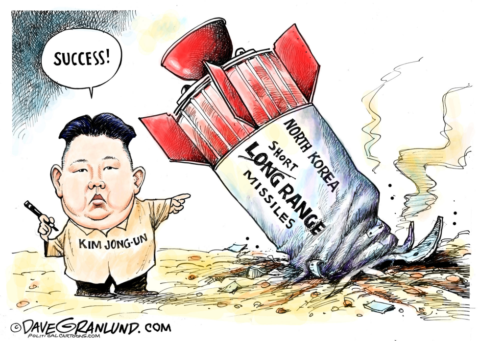  NORTH KOREA MISSILE DUDS by Dave Granlund