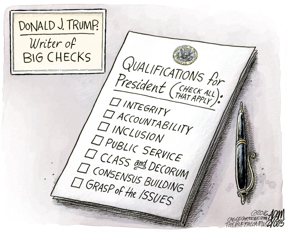  TRUMP CHECKS by Adam Zyglis