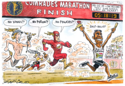 COMRADES MARATHON FINISH by Zapiro