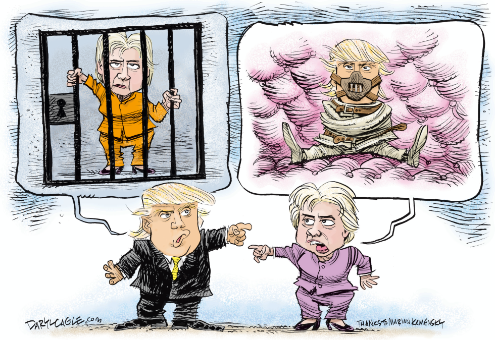  CLINTON AND TRUMP INSULTS by Daryl Cagle