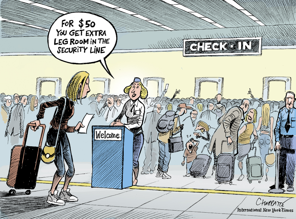 Long lines in airport