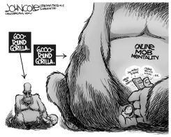 SOCIAL MEDIA MOB MENTALITY BW by John Cole